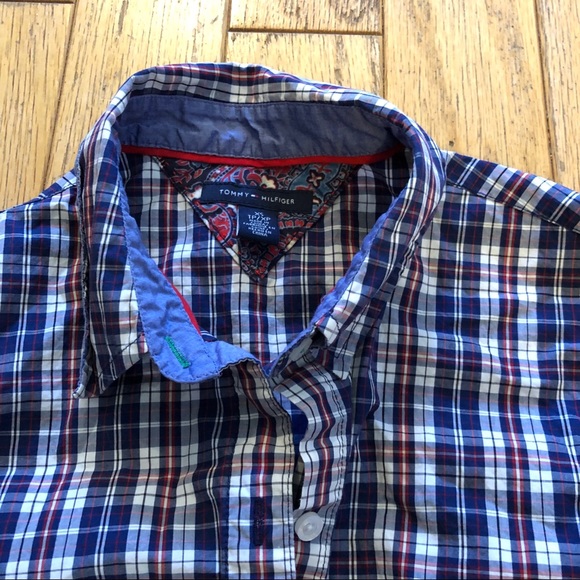 Red, white, and blue Tommy Hilfiger button down - Picture 3 of 3